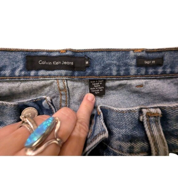 Calvin Klein Jeans Easy Fit Mens Denim Blue Size 38 Straight Leg - Picture 5 of 8